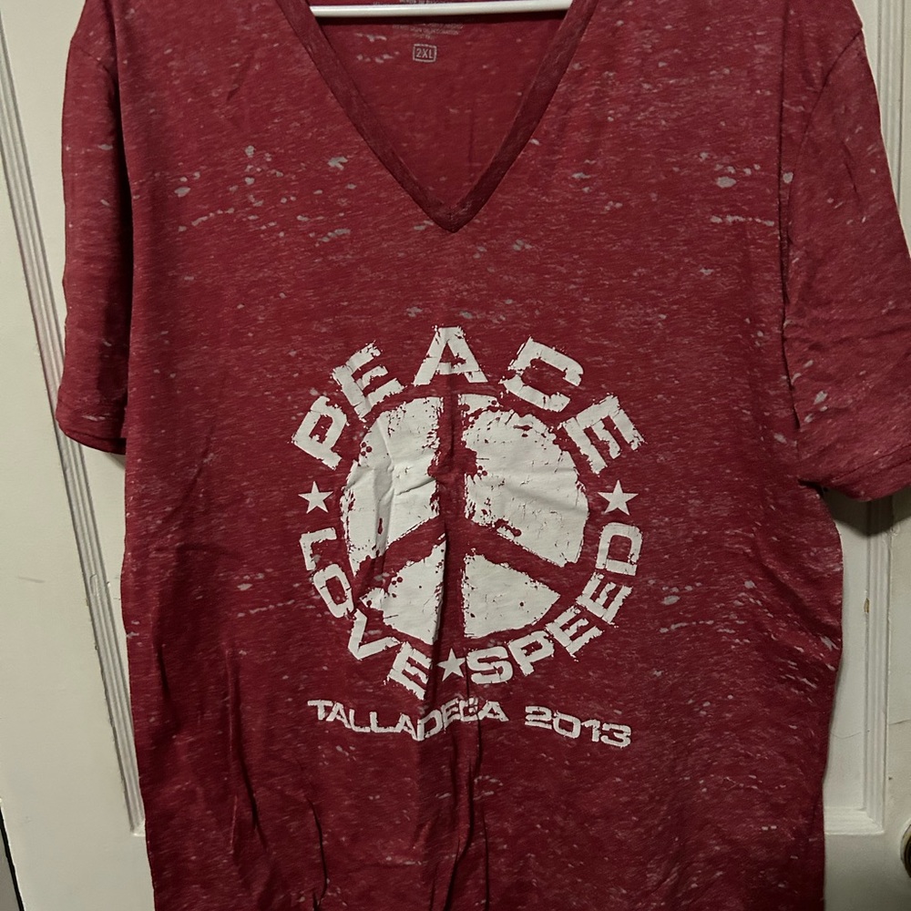 Women's Red V-Neck Graphic Tee